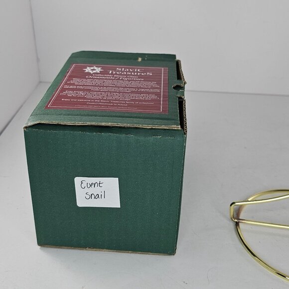 Slavic Treasures Patriotic Event Snail Ornament Figurine Handcrafted Blown Glass - Picture 4 of 9